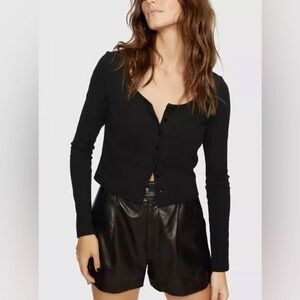 Rebecca Minkoff Camilla Black Button-Up Women's Cardigan